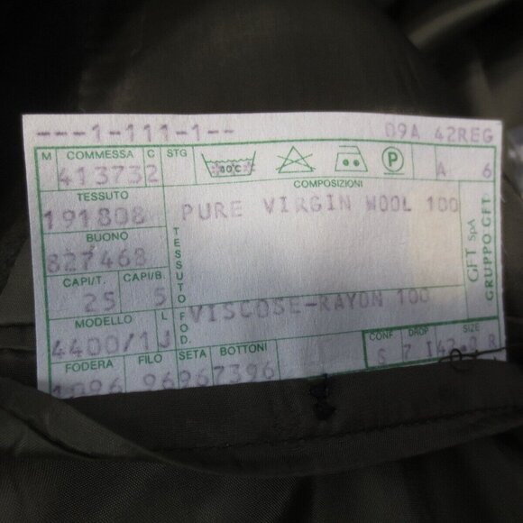 VTG Giorgio Armani Mens Classic Sport Coat One Button Plaid Green Wool 42R ITALY - Picture 14 of 16